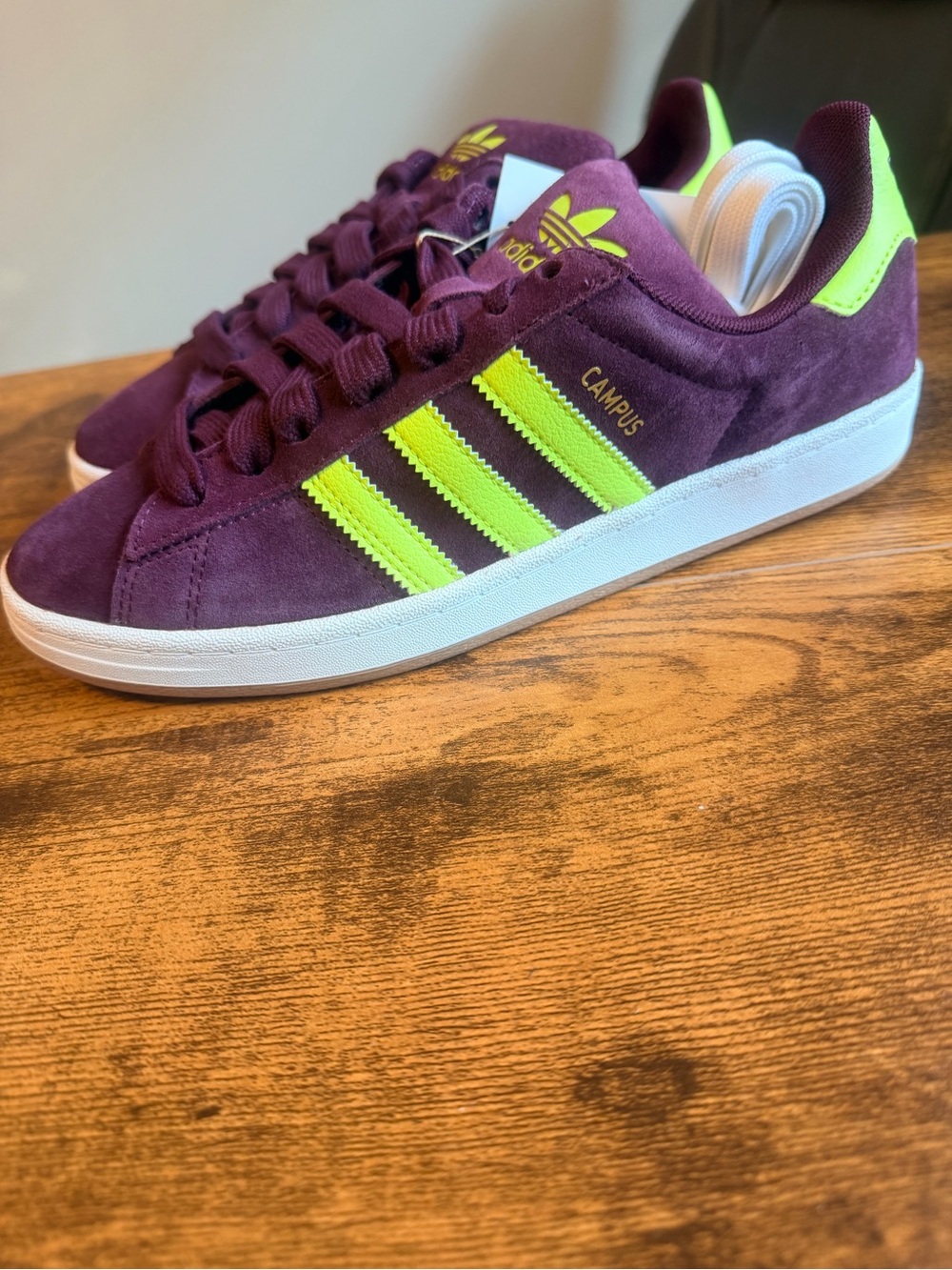adidas Campus Suede Sneaker - Purple/Neon Yellow 7.5M/8.5W